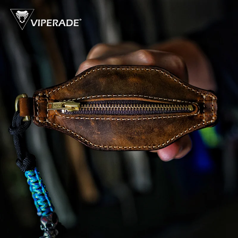 Edc Every Day Carry おもちゃ - ​ กระเป๋าสตางค์ VIPERADE PJ10 Slapjack, กระเป๋าใส่เหรียญหนังขนาดกะทัดรัดและที่ใส่กุญแจพร้อมซิปสำหรับผู้ชายสำหรับพกพาในชีวิตประจำวัน