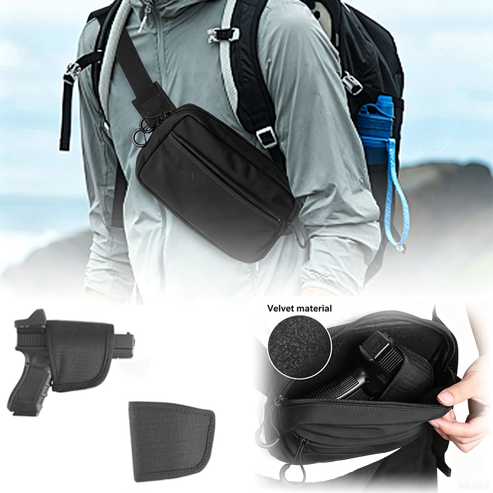 Edc Pistol Carry Bag - กระเป๋าคาดเอวแบบซ่อนสำหรับพกพาอุปกรณ์ทางยุทธวิธี พร้อมซองปืนพกพา กระเป๋าคาดลำตัว EDC สำหรับปืนพกพา เหมาะสำหรับการล่าสัตว์และการเดินป่า