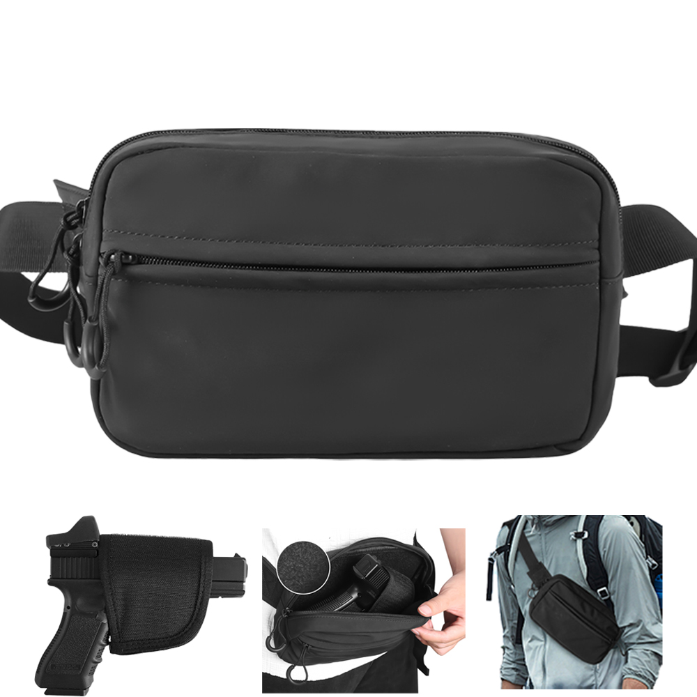 Edc Pistol Carry Bag - ยุทธวิธีCrossbodyกระเป๋าปืนพกเอวแพ็คปกปิดปืนพกพาHOLSTER EDC Fanny Packพร้อมเข็มขัดซิปสําหรับกีฬาTravel Work