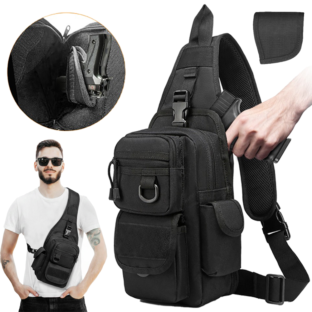 Edc Pistol Carry Bag - กระเป๋าปืนพกพาแบบยุทธวิธี กระเป๋าใส่ปืนแบบซ่อน กระเป๋าสะพายข้าง กระเป๋าเป้สะพายไหล่ กระเป๋าคาดอก พร้อมซองปืนพกพา