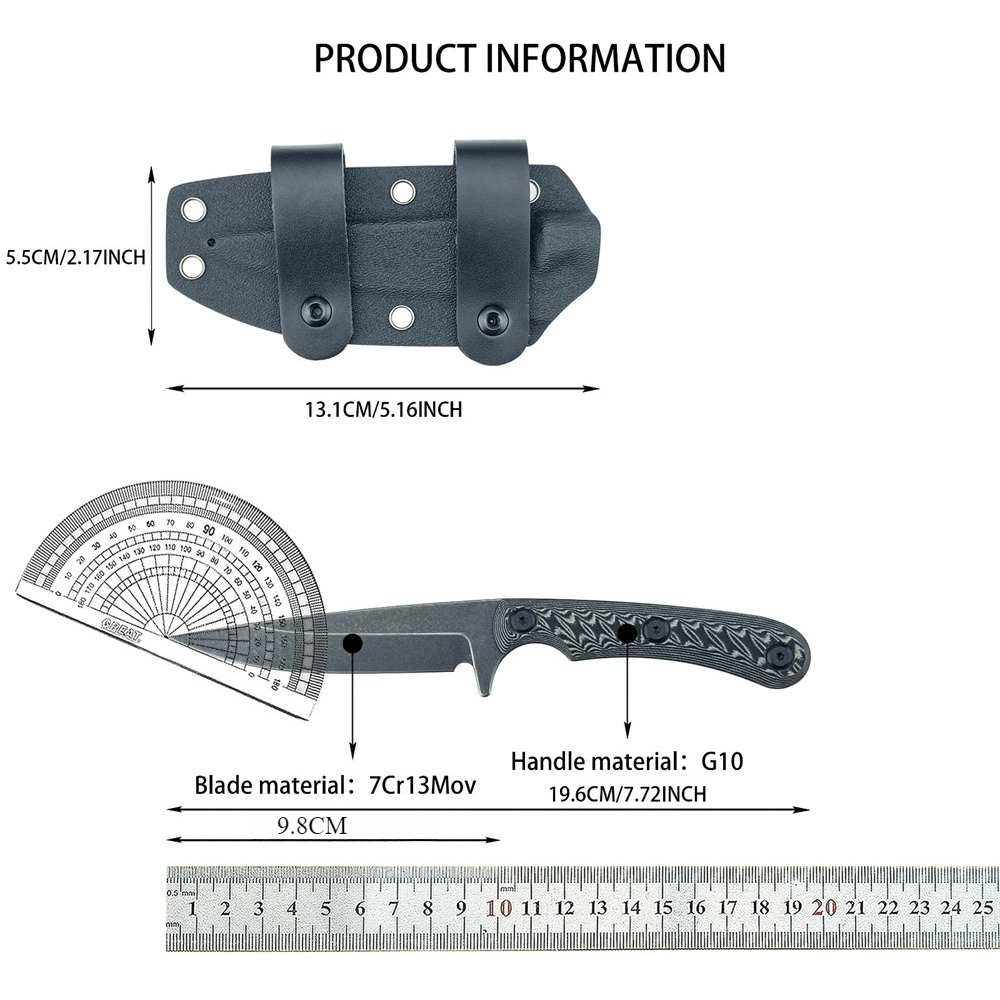 มีดฟูลแทงค์ใบตาย 7Cr13MoV ด้าม - Edc Carry Fixed Blade บทวิจารณ์และราคา