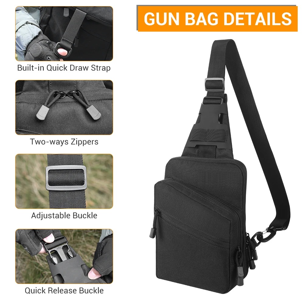 กระเป๋าปืนพกยุทธวิธีสำหรับพกพา - Edc Pistol Carry Bag บทวิจารณ์และราคา