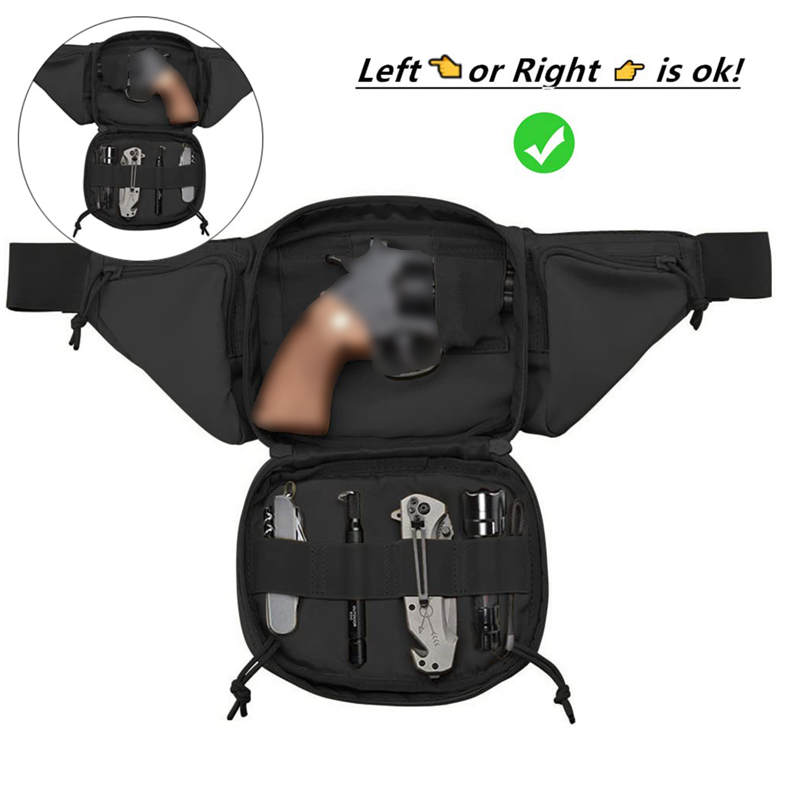 กระเป๋าคาดเอวแบบยุทธวิธี ซองใส - Edc Pistol Carry Bag บทวิจารณ์และราคา