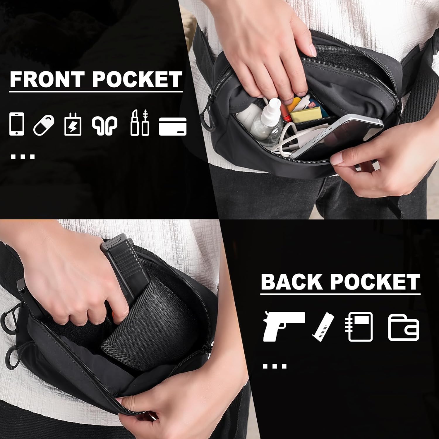 ยุทธวิธี Fanny Pack Holster ปก - Edc Pistol Carry Bag บทวิจารณ์และราคา